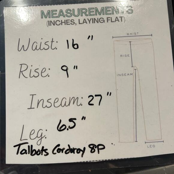 Talbots Navy Blue Straight Leg Corduroy Pants 8P 5 Pocket Workwear Cabin Core - Picture 2 of 7